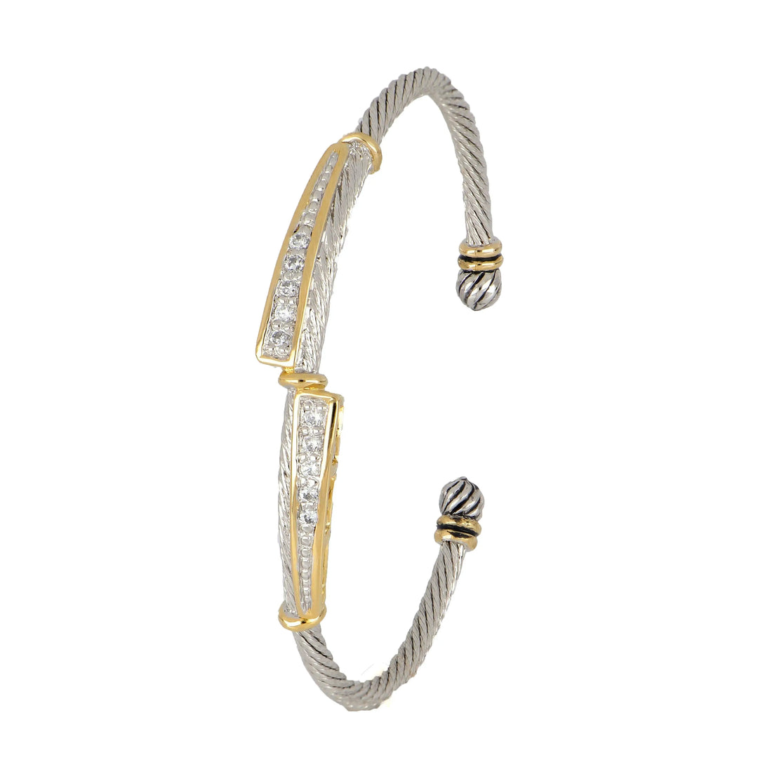 Celebration Petite Pavé - Dual Channel Wire Cuff Bracelet John Medeiros Jewelry Collections