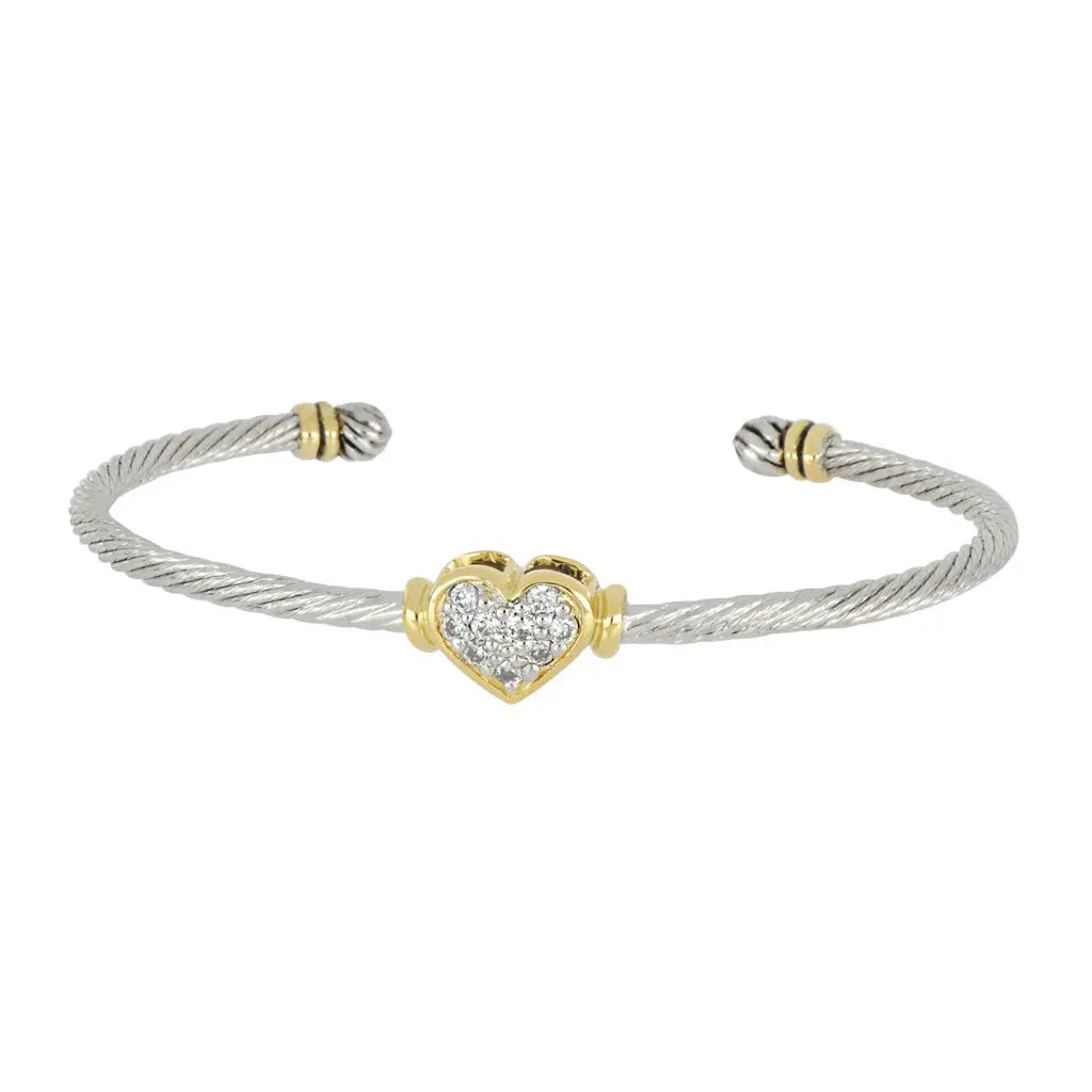 Celebration Petite Pavé - Heart Wire Cuff Bracelet John Medeiros Jewelry Collections