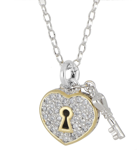 Celebration Petite Pavé - Heart & Key Necklace John Medeiros Jewelry Collections