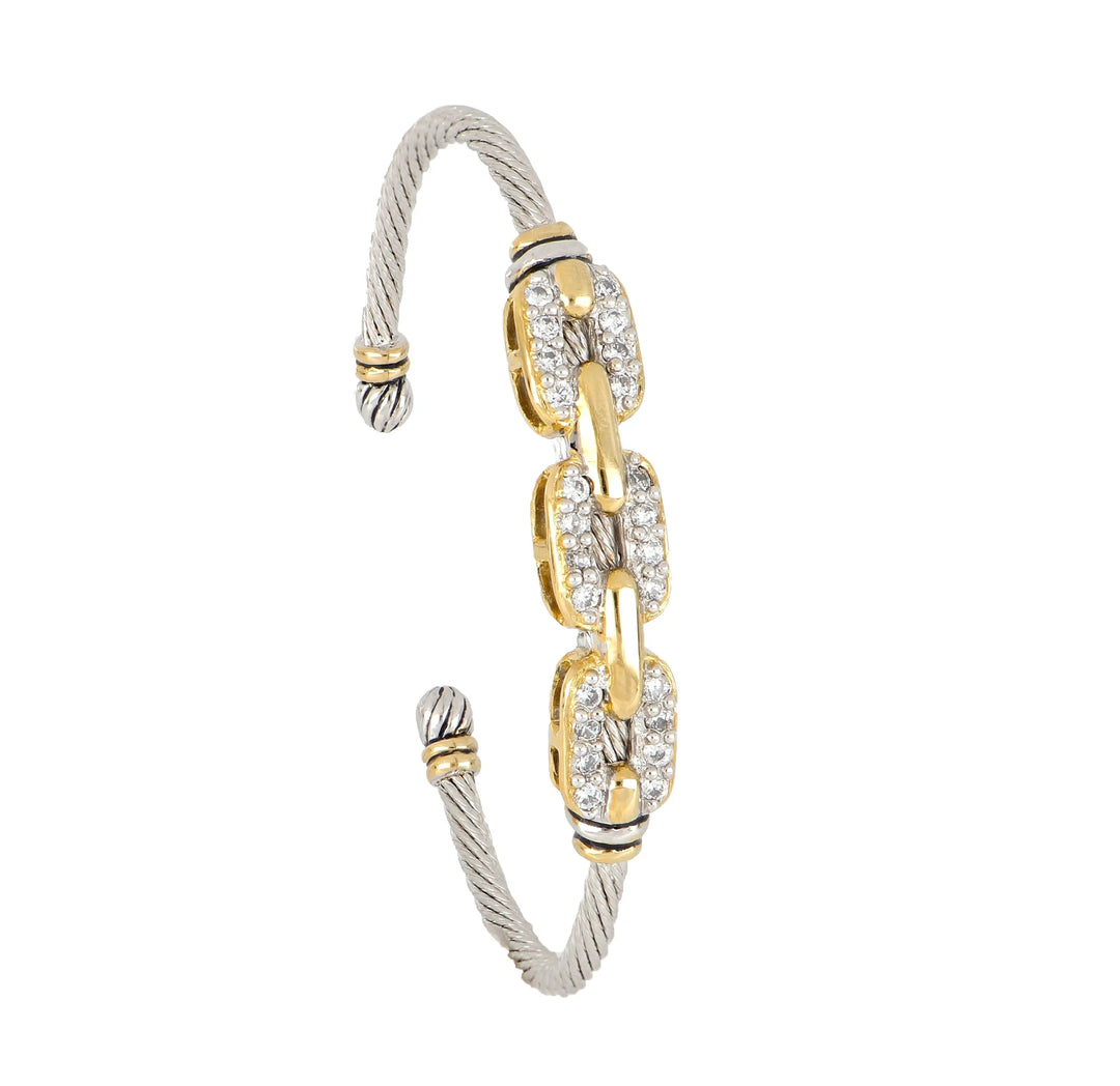 Celebration Petite Pavé - Triple Link Wire Cuff Bracelet John Medeiros Jewelry Collections