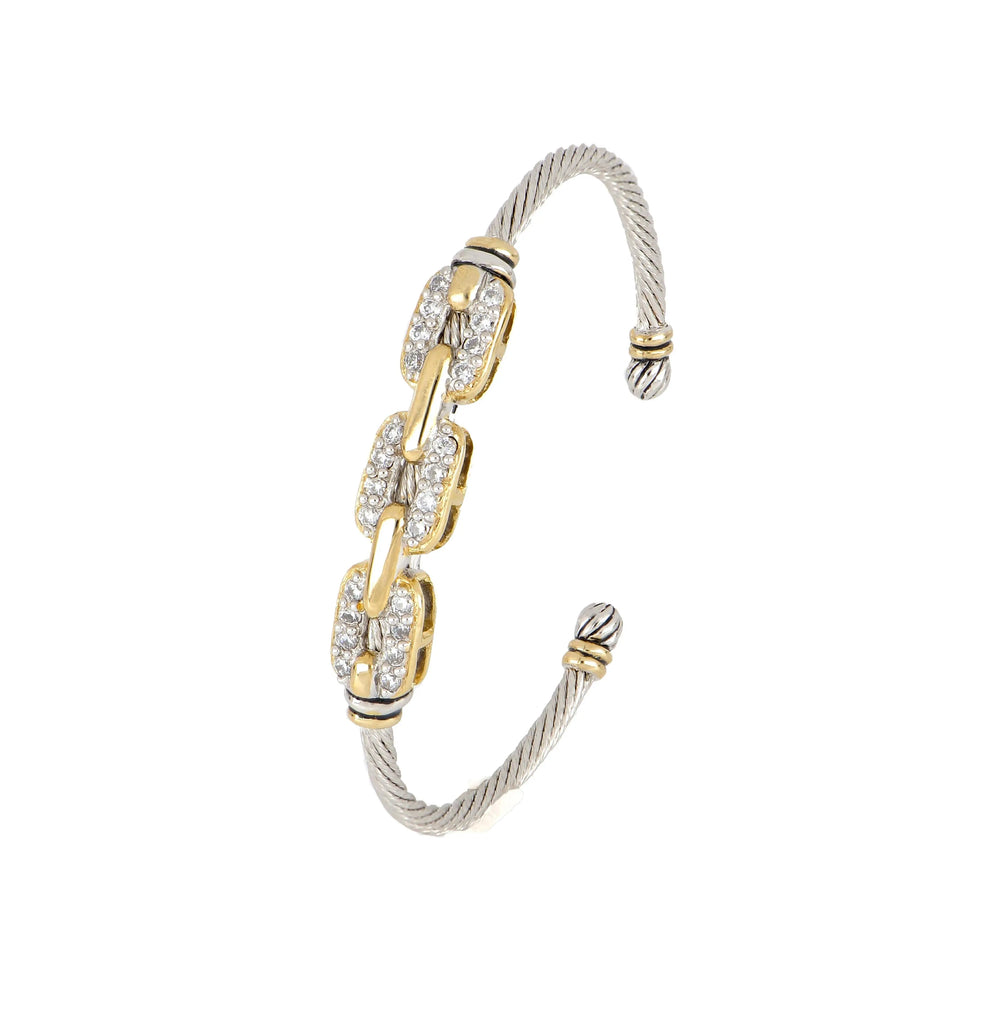 Celebration Petite Pavé - Triple Link Wire Cuff Bracelet John Medeiros Jewelry Collections