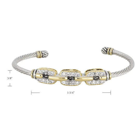 Celebration Petite Pavé - Triple Link Wire Cuff Bracelet John Medeiros Jewelry Collections