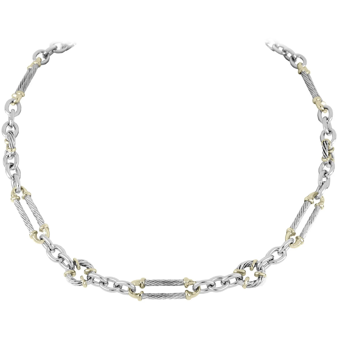 Cordão Collection - Large Oval & Circle Two-Tone Necklace John Medeiros Jewelry Collections