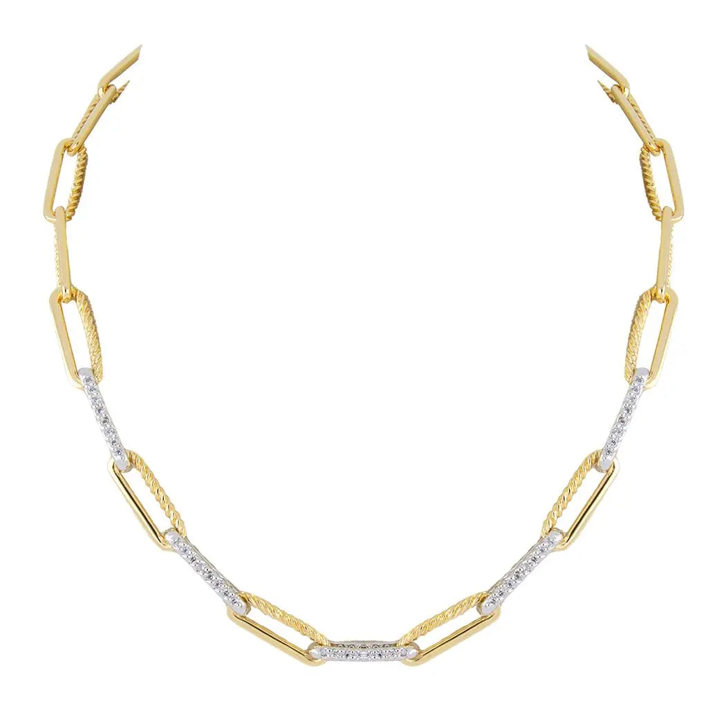 Diamante Corrente - Toggle Links Necklace with Pavé John Medeiros Jewelry Collections