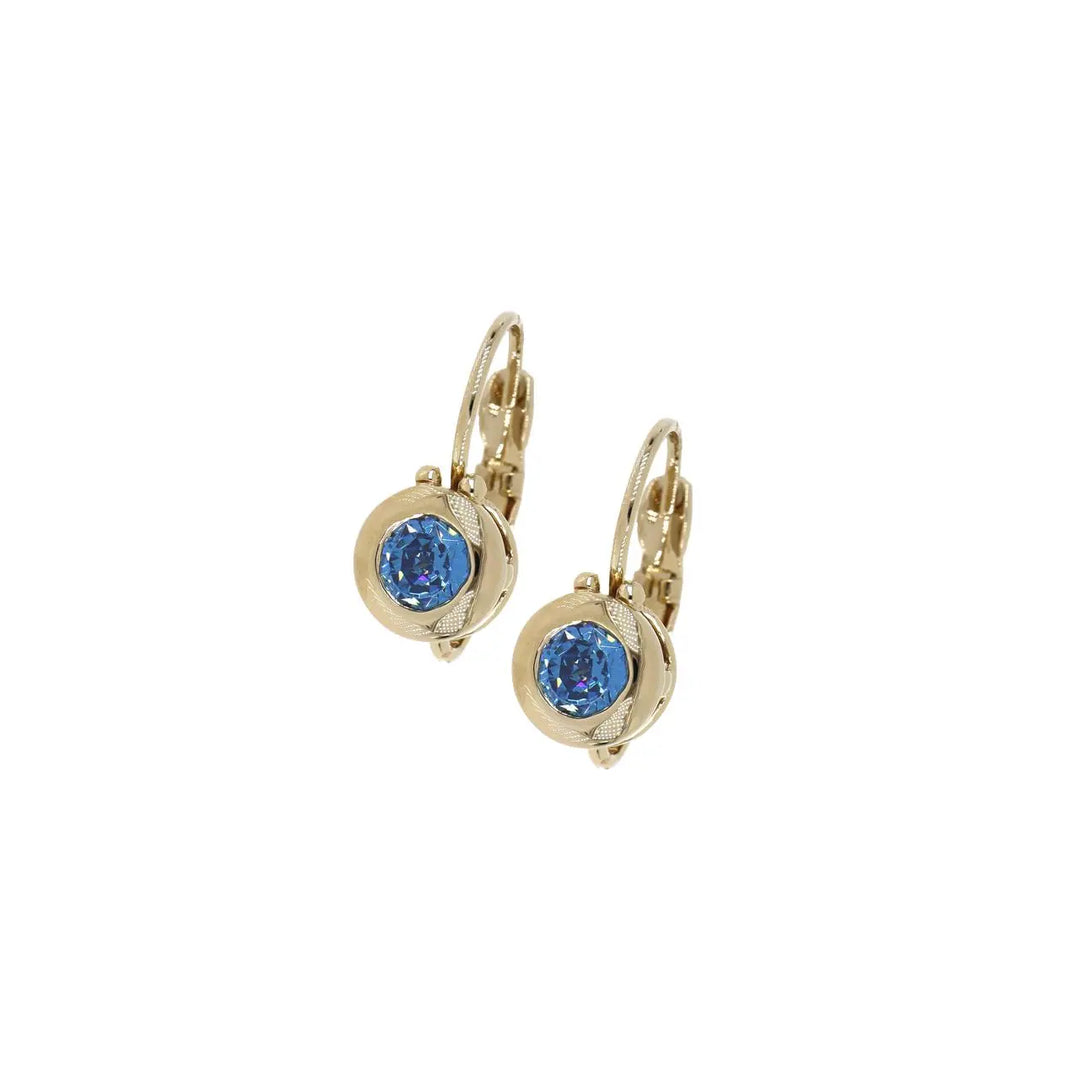 Gilded Collection Round Bezel French Wire Earring