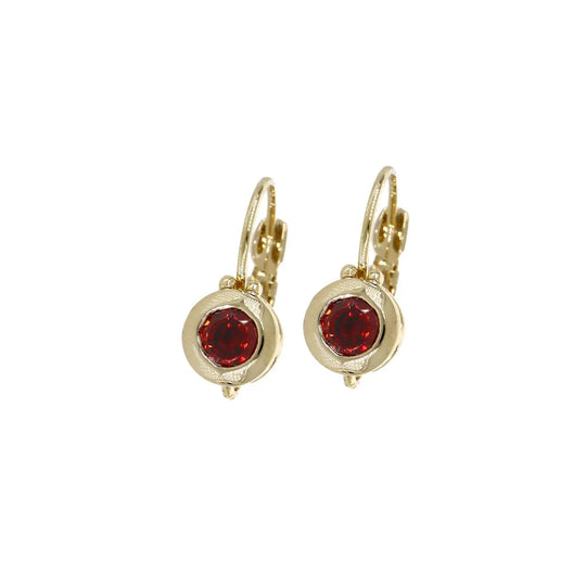 Gilded Collection Round Bezel French Wire Earring