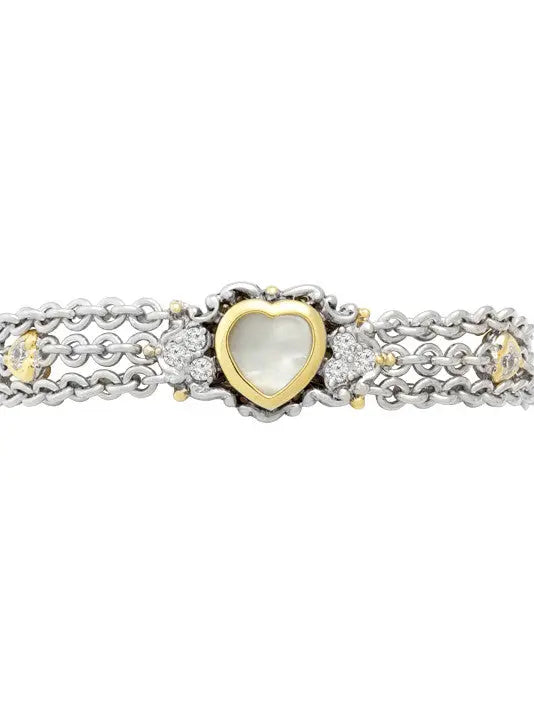 Heart Collection - Mother of Pearl Triple Chain Bracelet John Medeiros Jewelry Collections