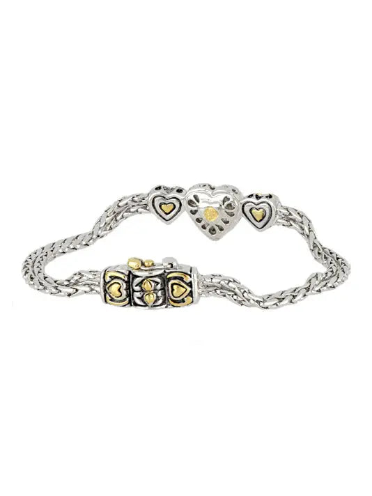 Heart Collection - Three Heart Pavé Center Bracelet John Medeiros Jewelry Collections