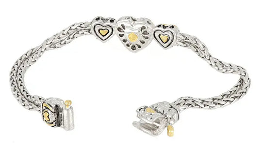 Heart Collection - Three Heart Pavé Center Bracelet John Medeiros Jewelry Collections