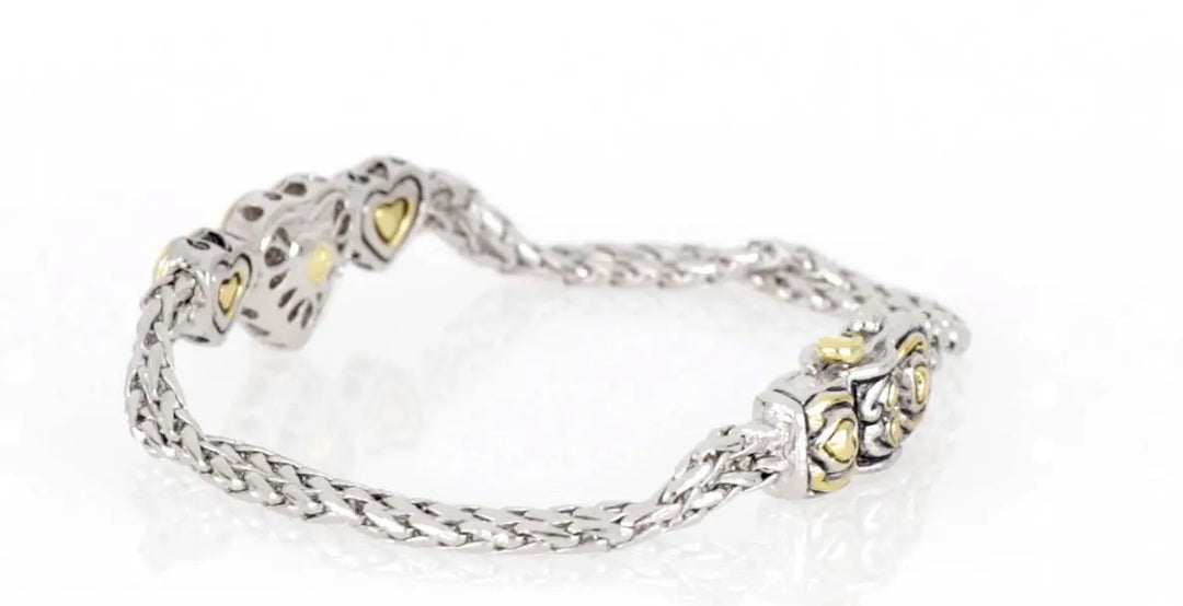 Heart Collection - Three Heart Pavé Center Bracelet John Medeiros Jewelry Collections