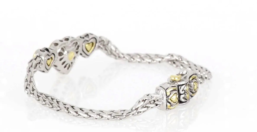 Heart Collection - Three Heart Pavé Center Bracelet John Medeiros Jewelry Collections