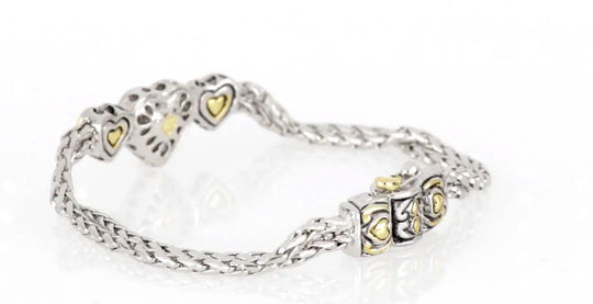 Heart Collection - Three Heart Pavé Center Bracelet John Medeiros Jewelry Collections