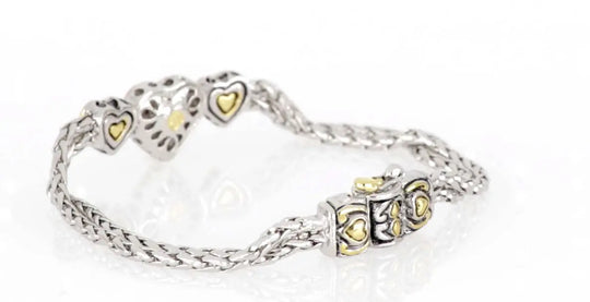 Heart Collection - Three Heart Pavé Center Bracelet John Medeiros Jewelry Collections