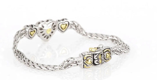 Heart Collection - Three Heart Pavé Center Bracelet John Medeiros Jewelry Collections