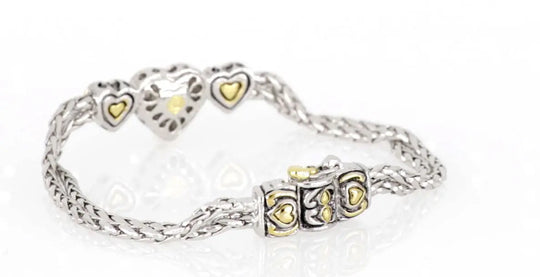 Heart Collection - Three Heart Pavé Center Bracelet John Medeiros Jewelry Collections