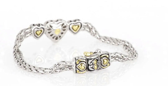 Heart Collection - Three Heart Pavé Center Bracelet John Medeiros Jewelry Collections