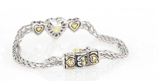 Heart Collection - Three Heart Pavé Center Bracelet John Medeiros Jewelry Collections