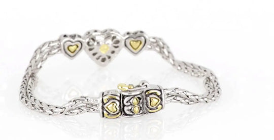 Heart Collection - Three Heart Pavé Center Bracelet John Medeiros Jewelry Collections