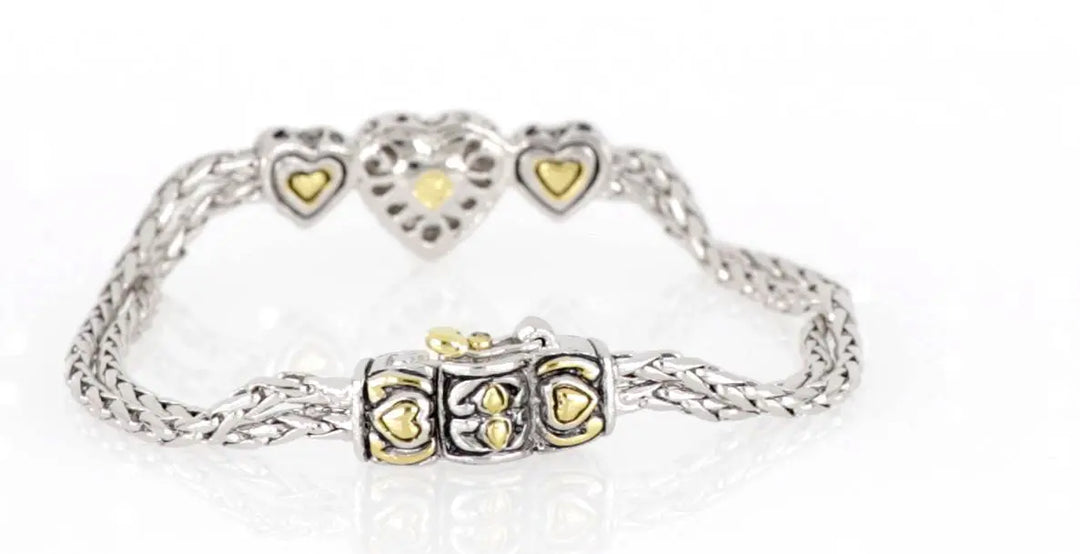 Heart Collection - Three Heart Pavé Center Bracelet John Medeiros Jewelry Collections