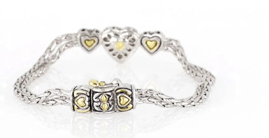 Heart Collection - Three Heart Pavé Center Bracelet John Medeiros Jewelry Collections