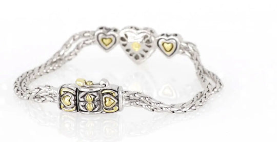 Heart Collection - Three Heart Pavé Center Bracelet John Medeiros Jewelry Collections