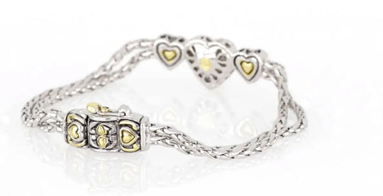 Heart Collection - Three Heart Pavé Center Bracelet John Medeiros Jewelry Collections