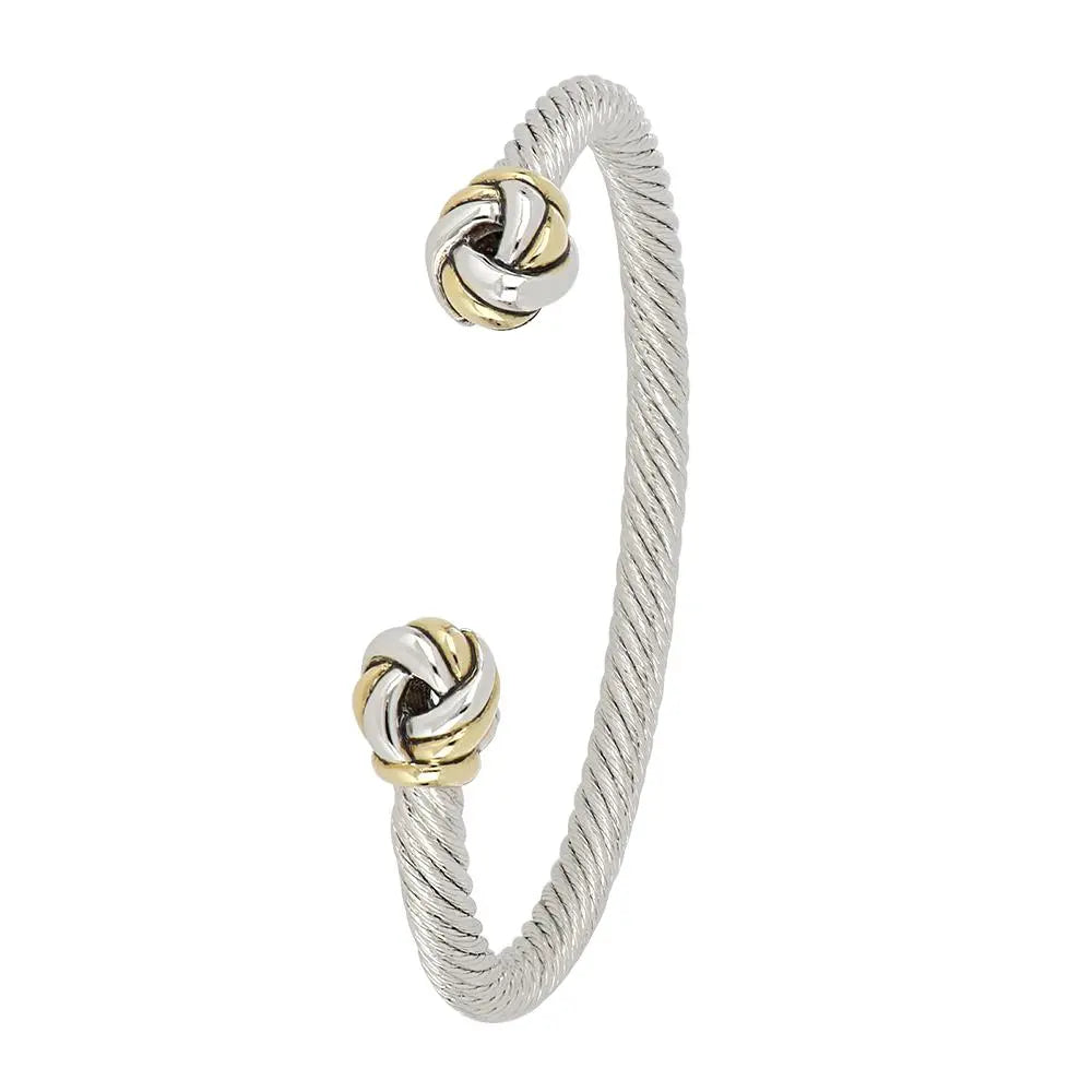 Infinity Love Knot Collection - Two-Tone Ends Wire Cuff Bracelet John Medeiros Jewelry Collections