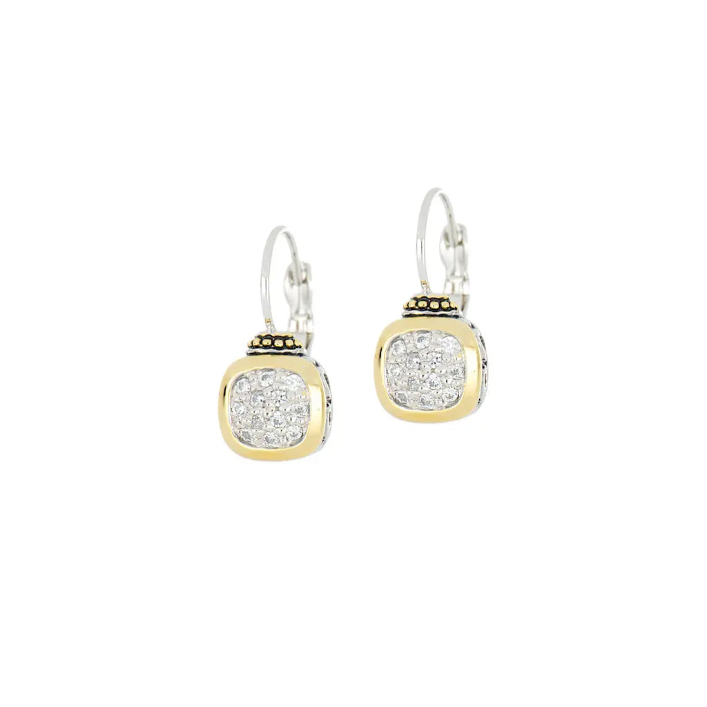 Nouveau Collection - Cushion Pavé French Wire Earrings John Medeiros Jewelry Collections