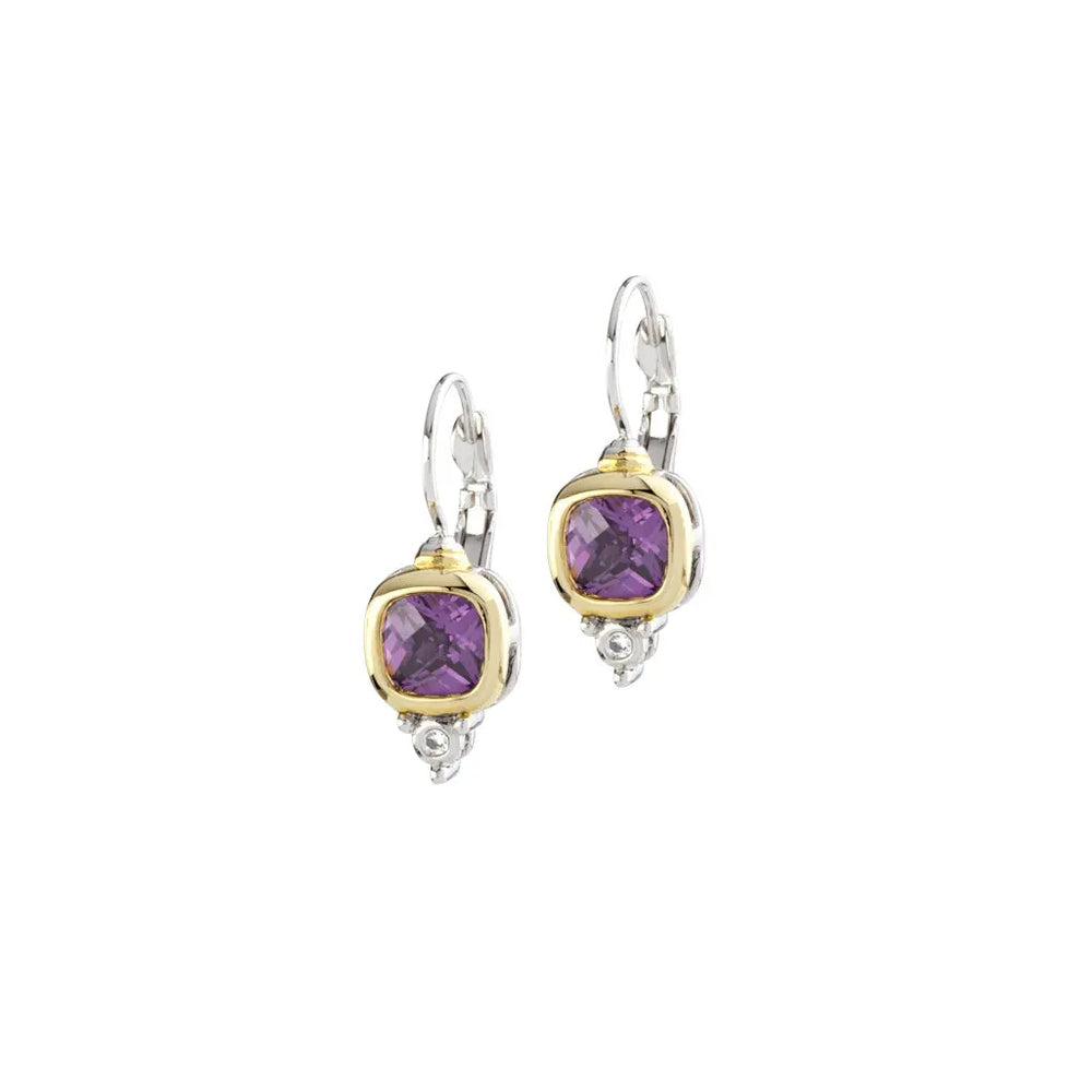 Nouveau Collection - Small Square Cubic Zirconia French Wire Earrings John Medeiros Jewelry Collections