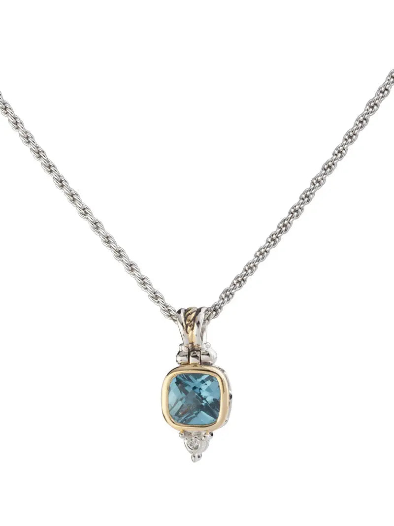 Nouveau Collection - Square Cubic Zirconia Pendant with Chain John Medeiros Jewelry Collections