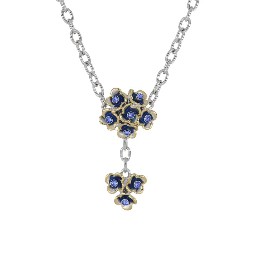 Novelão Collection Adjustable Two Flower Two-Tone Drop Necklace John Medeiros Jewelry Collections