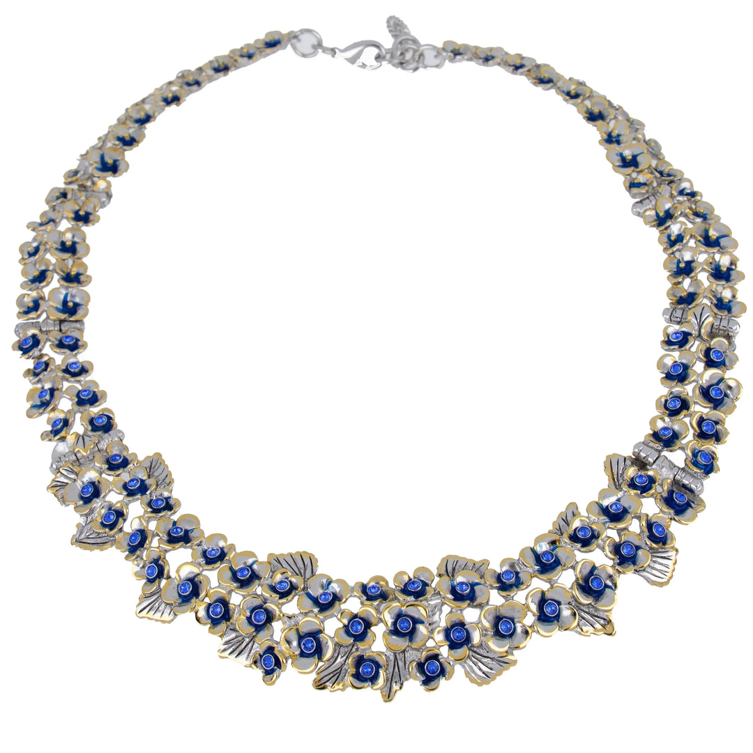 Novelão Collection Hydrangea Flower Large Collar Necklace Two-Tone John Medeiros Jewelry Collections