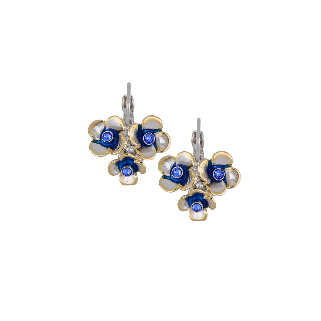 Novelão Collection Large Flower Two-Tone French Wire Earrings John Medeiros Jewelry Collections