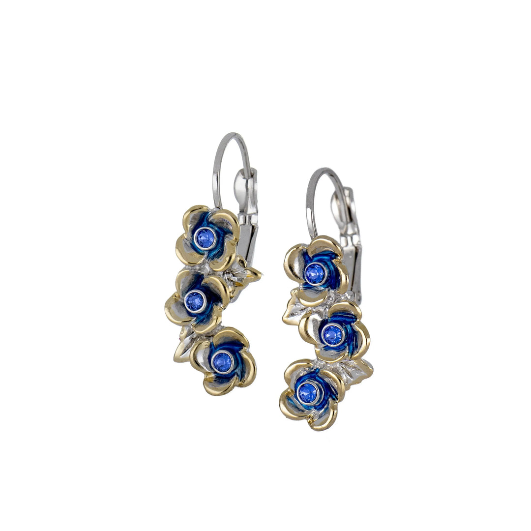 Novelão Collection Three Flower Two-Tone French Wire Earrings John Medeiros Jewelry Collections