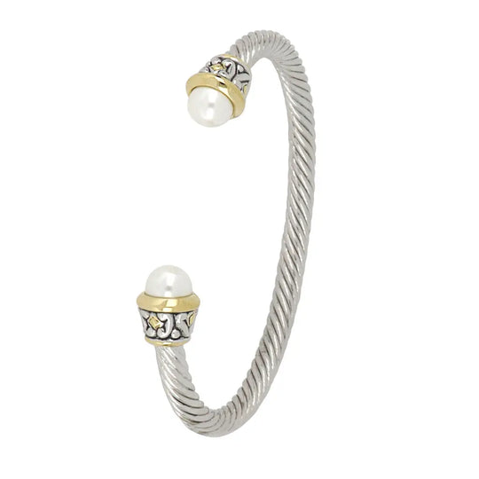 Ocean Images Collection - Thin Pearl Wire Cuff Bracelet John Medeiros Jewelry Collections