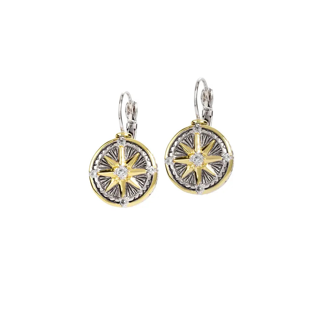 Ocean Images Seaside - Cubic Zirconia Compass Earrings John Medeiros Jewelry Collections