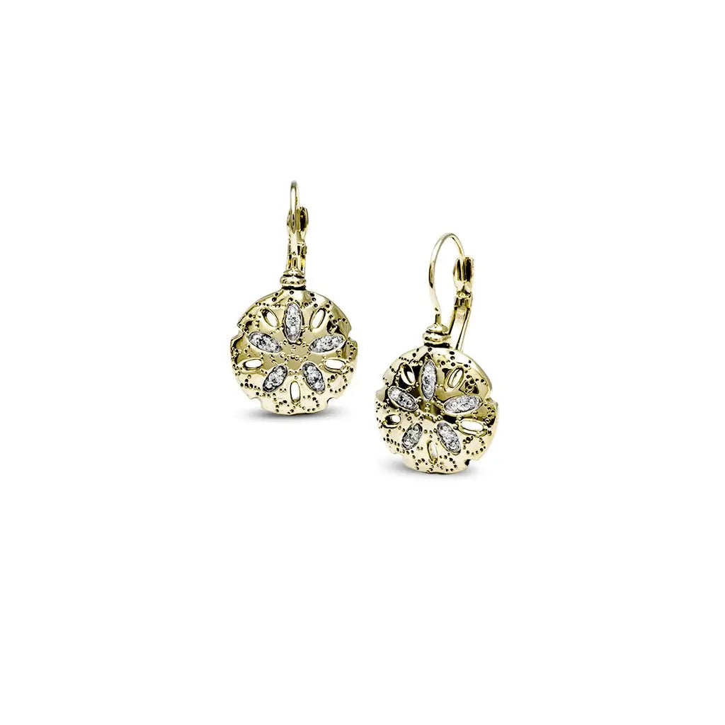 Ocean Images Seaside - Sand Dollar Cubic Zirconia French Wire Earrings John Medeiros Jewelry Collections