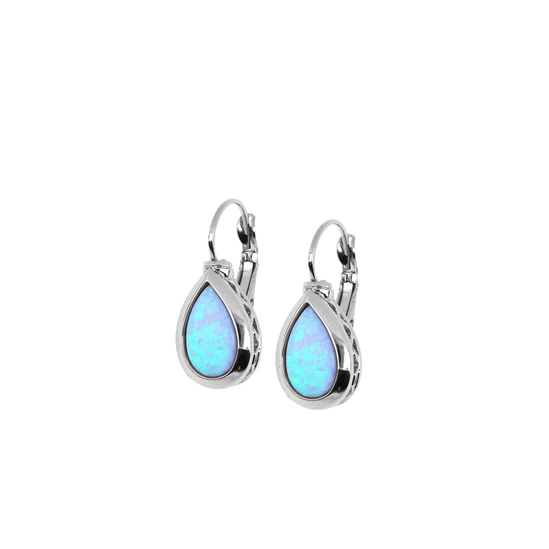 Opalas Do Mar Large Pear-Shaped Stone French Wire Earrings John Medeiros Jewelry Collections