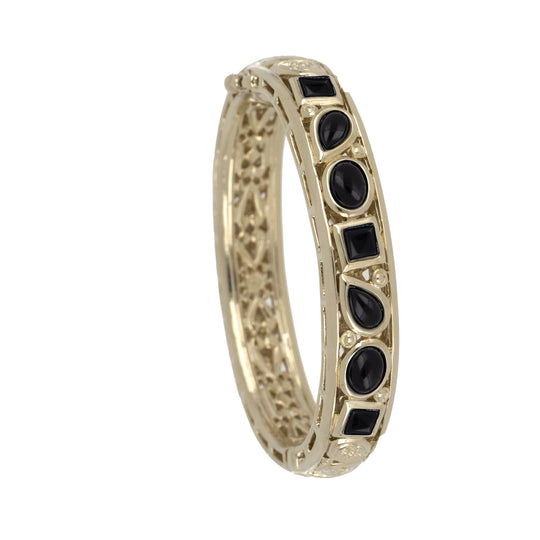 Opalas do Mar/Black Onyx Collection - 7 Stone on Hinged Bracelet John Medeiros Jewelry Collections