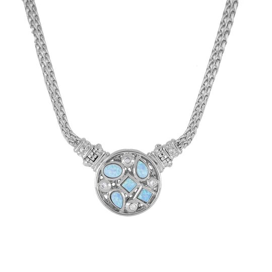 Opalas do Mar Collection - 5 Blue Opal Double Strand Necklace with CZ John Medeiros Jewelry Collections