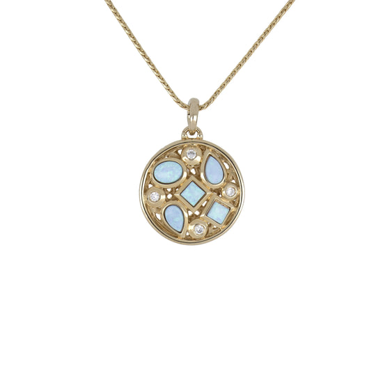 Opalas do Mar Collection - 5 Blue Opal Necklace with CZ John Medeiros Jewelry Collections