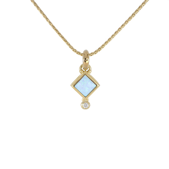 Opalas do Mar Collection - Blue Diamond Opal Pendant with Chain John Medeiros Jewelry Collections