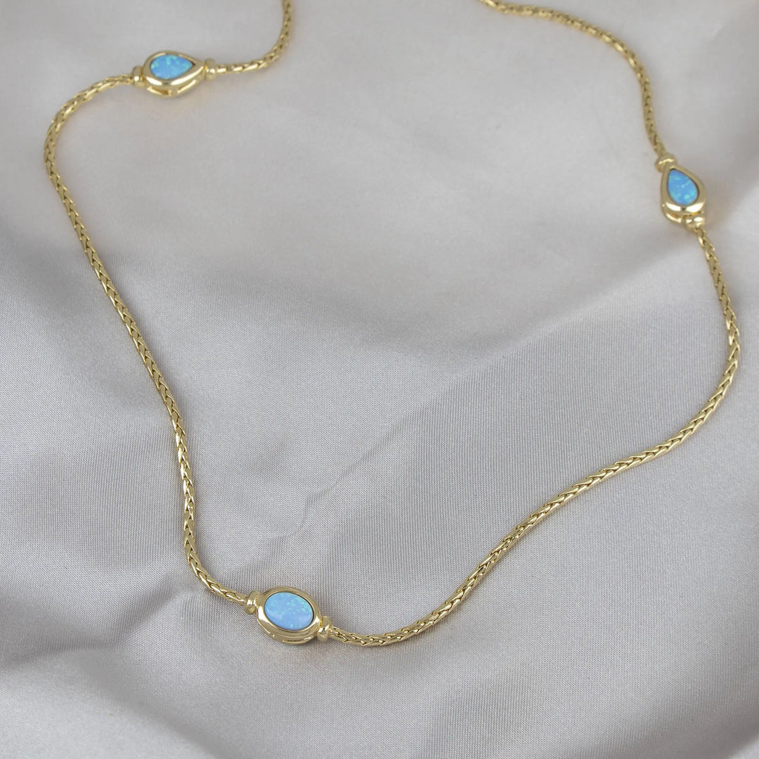 Opalas do Mar Collection - Blue Opal 5 Station Necklace John Medeiros Jewelry Collections