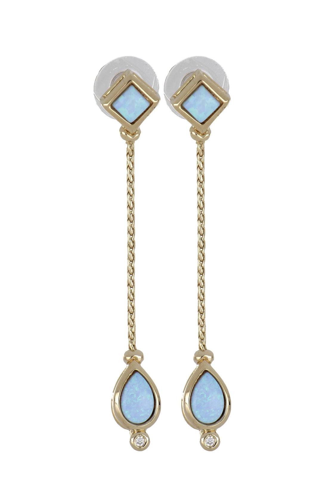 Opalas do Mar Collection - Blue Opal Dangle 1” Post Earrings John Medeiros Jewelry Collections