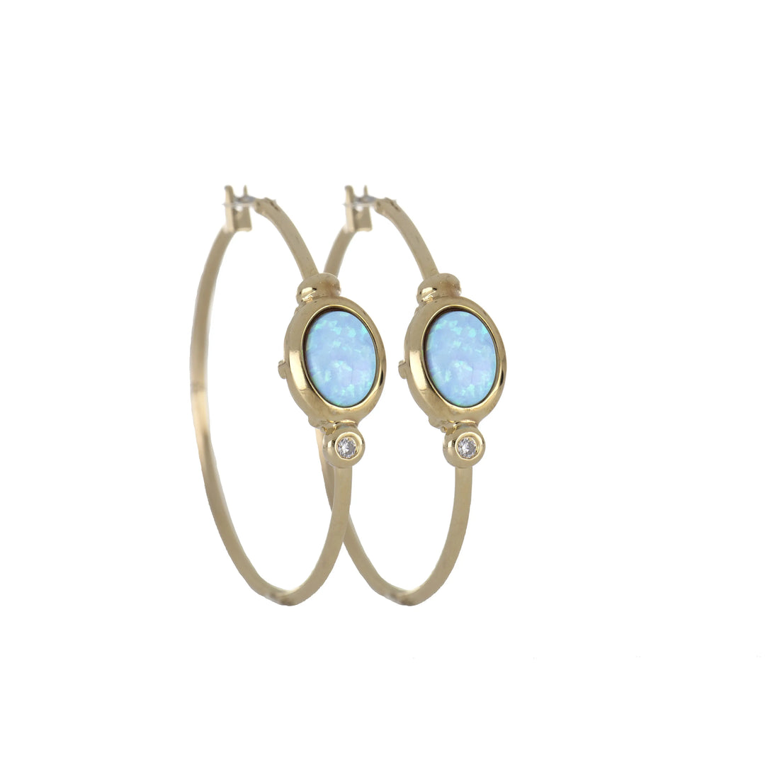 Opalas do Mar Collection - Blue Opal Oval Hoop Earrings John Medeiros Jewelry Collections