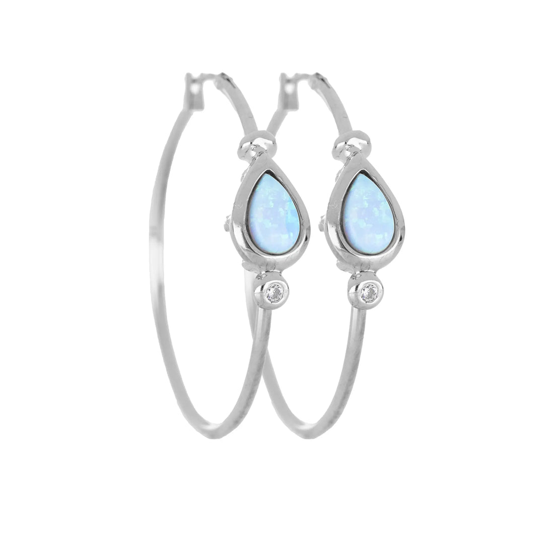 Opalas do Mar Collection - Blue Opal Pear Hoop Earring John Medeiros Jewelry Collections