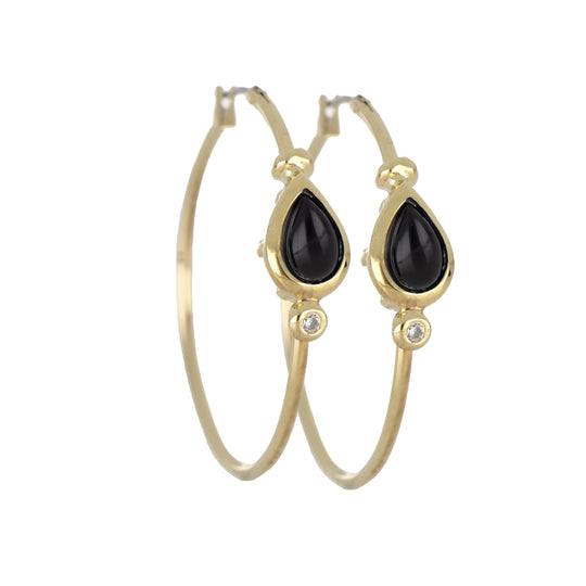 Opalas do Mar Collection - Blue Opal Pear Hoop Earring John Medeiros Jewelry Collections