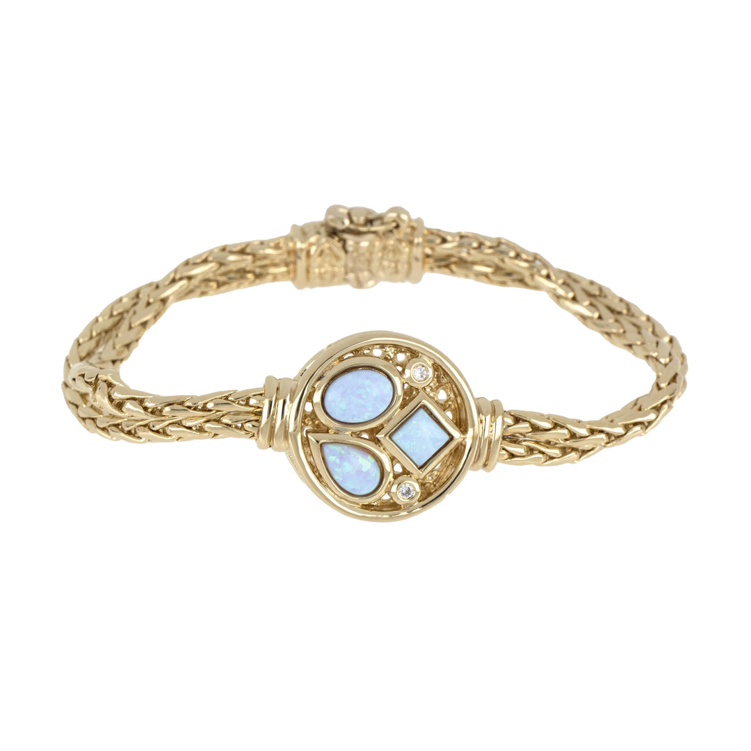 Opalas do Mar Collection - Double Strand 3 Blue Opal CZ Bracelet John Medeiros Jewelry Collections