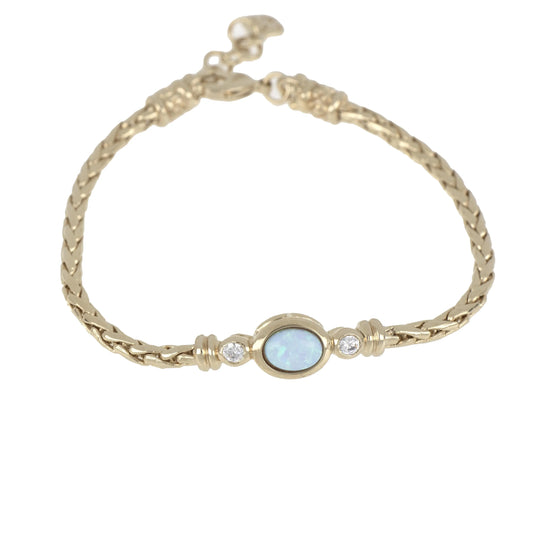 Opalas do Mar Collection - Single Strand Blue Oval Opal CZ Bracelet John Medeiros Jewelry Collections