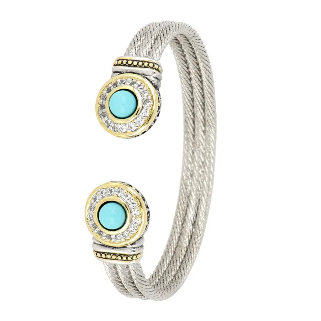 Pérola Collection - Pavé & Turquoise Cuff Bracelet John Medeiros Jewelry Collections